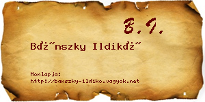 Bánszky Ildikó névjegykártya